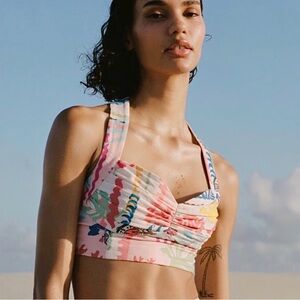 Zara Multicolor patchwork bustier style Top S